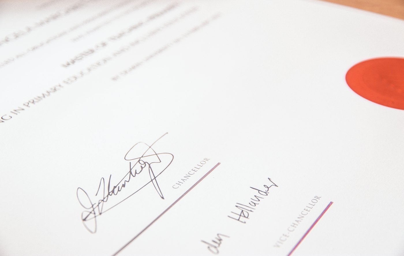 Certificate with seal