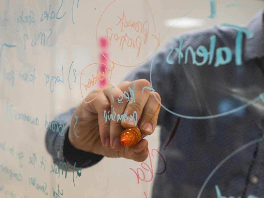 Problem solving on a whiteboard